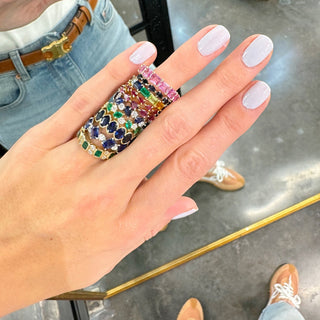 Alternating Round Diamond & Gemstone Pear Band  Lindsey Leigh Jewelry.
