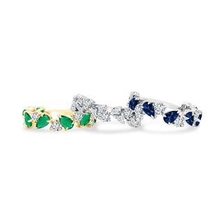 Alternating Round Diamond & Gemstone Pear Band  Lindsey Leigh Jewelry.
