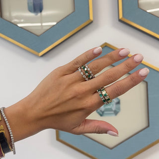 Alternating Round Diamond & Gemstone Pear Band  Lindsey Leigh Jewelry.

