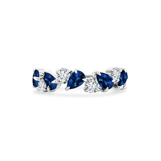 Alternating Round Diamond & Gemstone Pear Band  Lindsey Leigh Jewelry.
