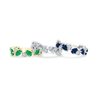 Alternating Round Diamond & Gemstone Pear Band  Lindsey Leigh Jewelry.
