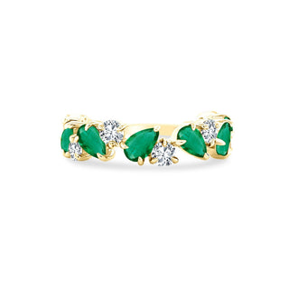 Alternating Round Diamond & Gemstone Pear Band  Lindsey Leigh Jewelry.
