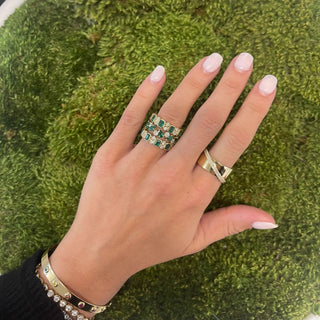 Alternating Round Diamond & Gemstone Pear Band  Lindsey Leigh Jewelry.
