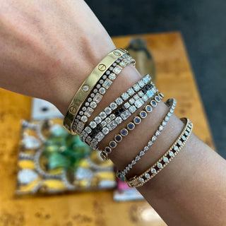 Alternating Round Mosaic Tennis Bracelet  Lindsey Leigh Jewelry.

