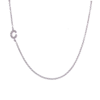 Diamond Asymmetrical Script Initial Necklace  Lindsey Leigh Jewelry.
