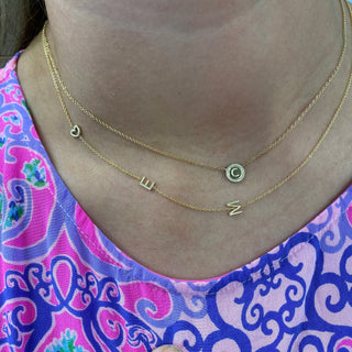 Asymmetrical Initial Necklace  Lindsey Leigh Jewelry.
