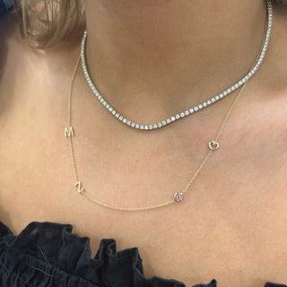 Asymmetrical Initial Necklace  Lindsey Leigh Jewelry.
