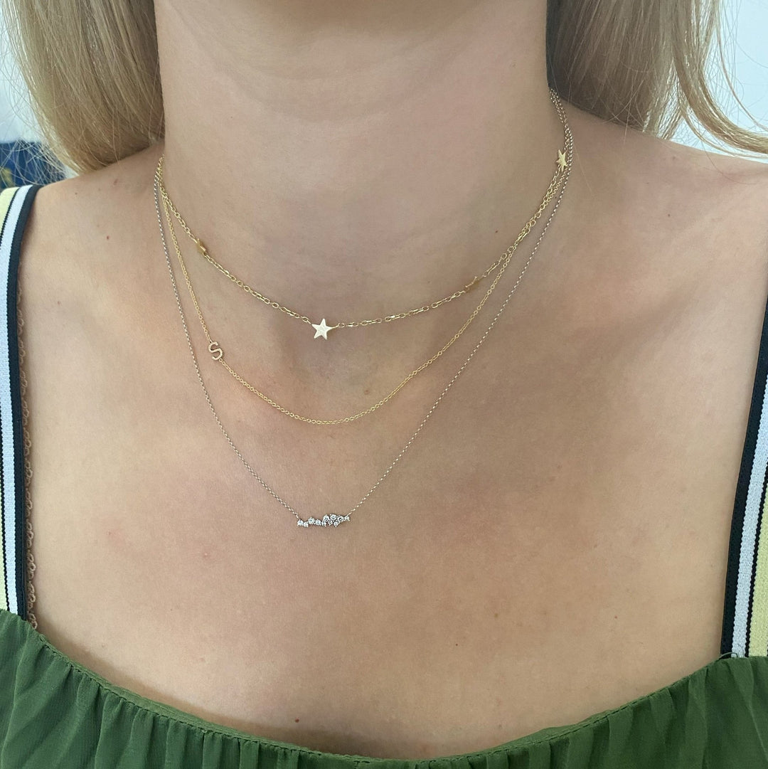 14K Gold Asymmetrical Paperclip Necklace