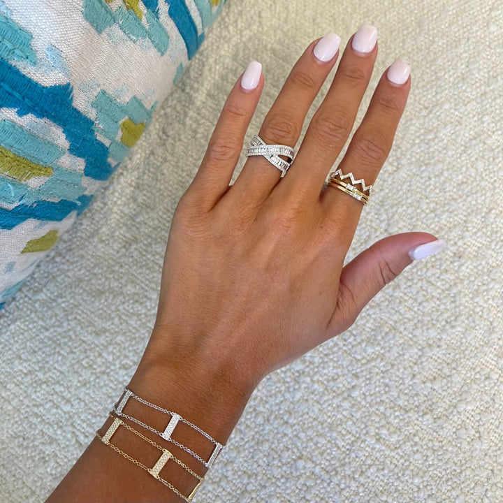 Baguette Chevron Band - Lindsey Leigh Jewelry