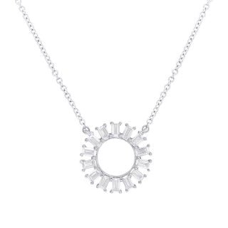 Baguette Circle Necklace - Lindsey Leigh Jewelry
