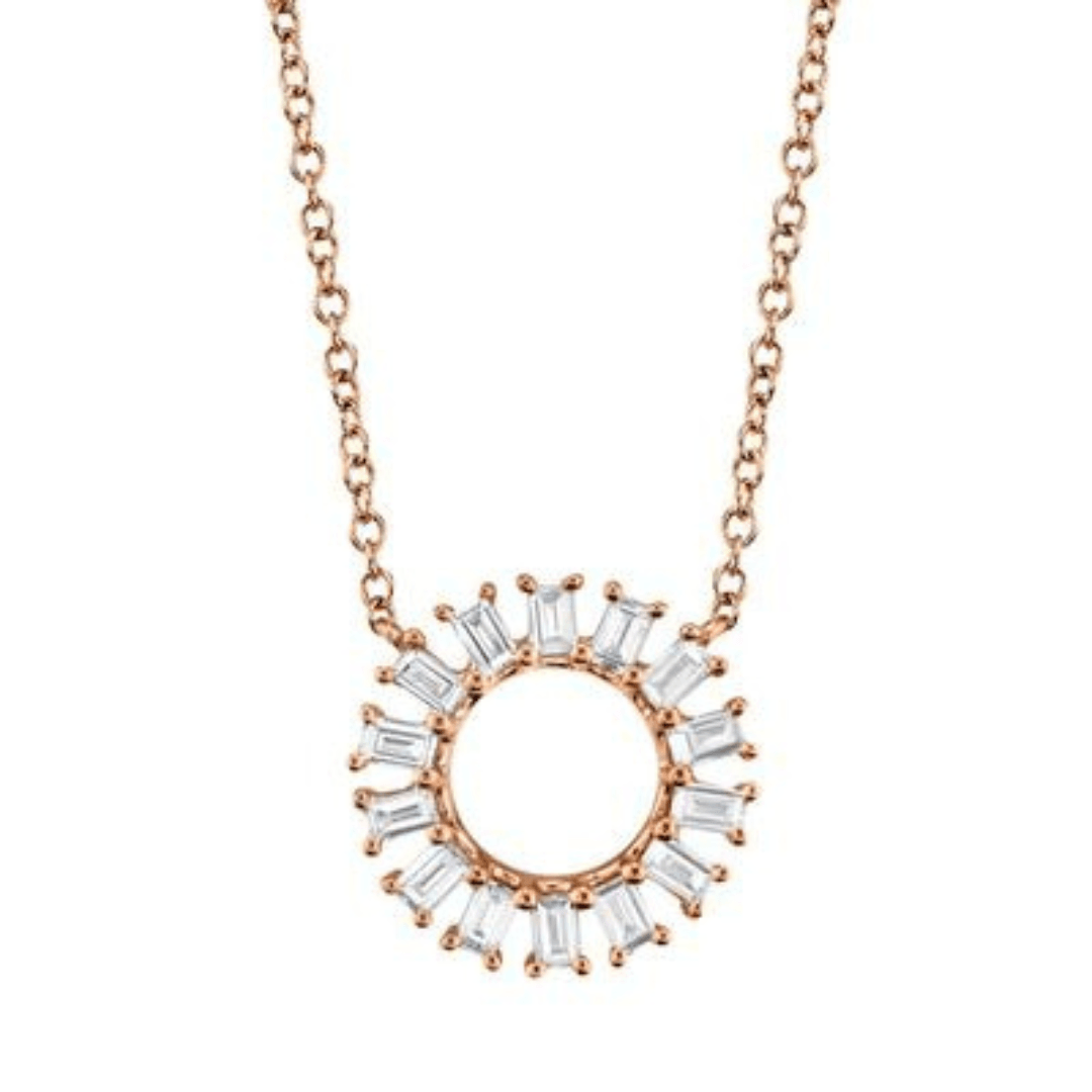 Baguette Circle Necklace - Lindsey Leigh Jewelry