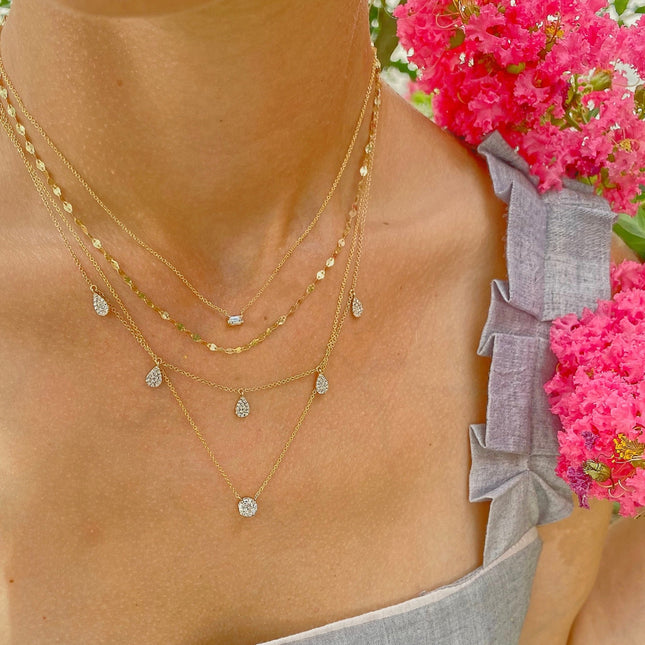 Baguette Diamond Necklace  Lindsey Leigh Jewelry.