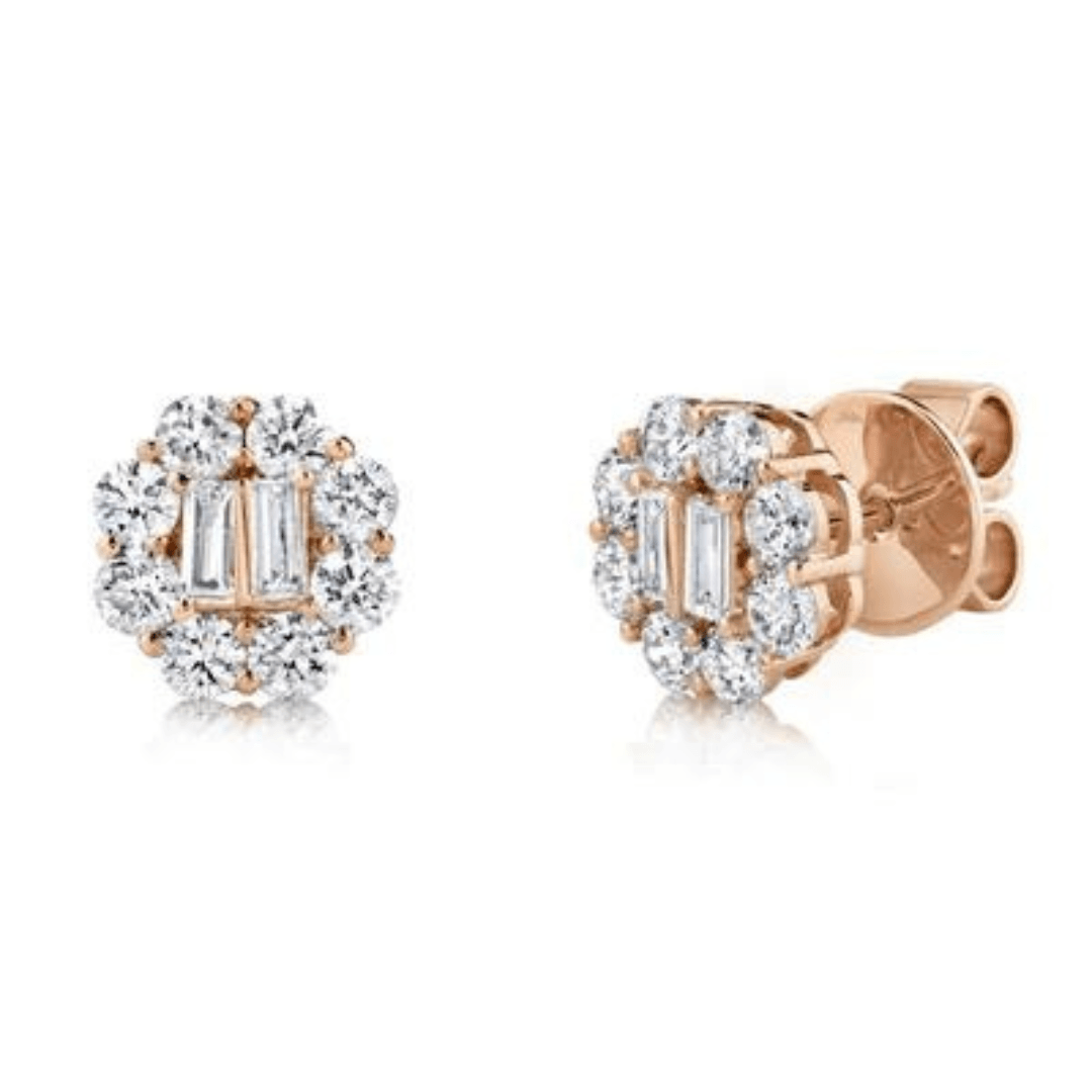 Baguette Flower Studs - Lindsey Leigh Jewelry