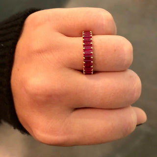 Baguette Gemstone Band  Lindsey Leigh Jewelry.
