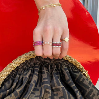 Baguette Gemstone Band  Lindsey Leigh Jewelry.
