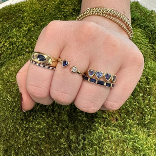 Baguette Gemstone Bezel Band  Lindsey Leigh Jewelry.
