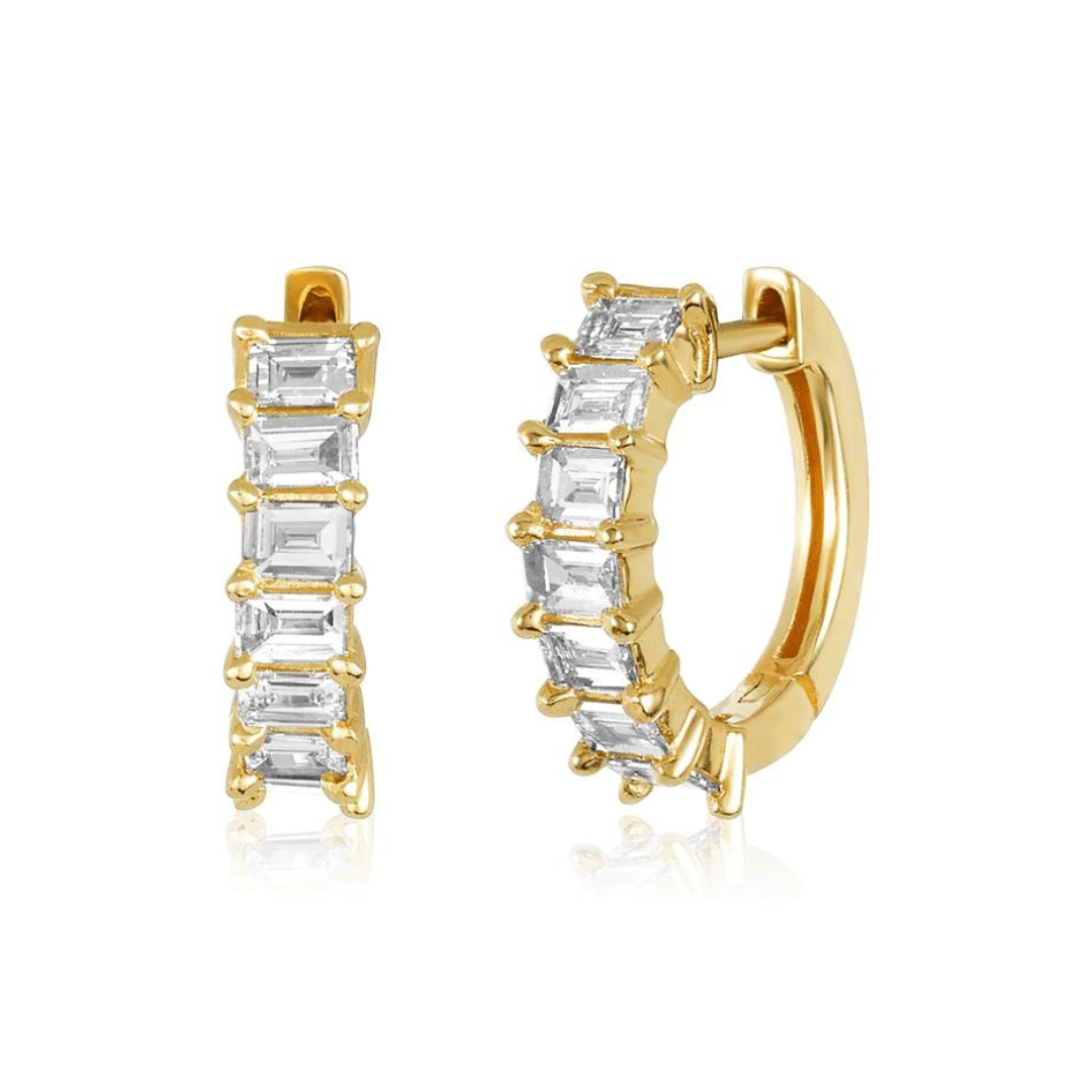 Baguette Huggies - Lindsey Leigh Jewelry