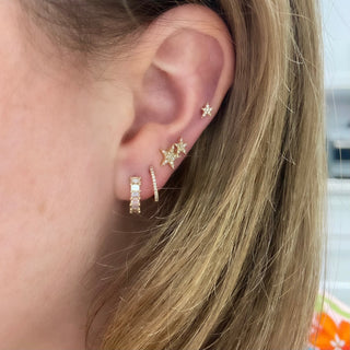 Baguette Huggies  Lindsey Leigh Jewelry.
