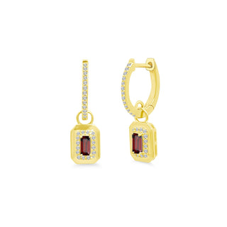 Bezel Halo Gemstone Huggies  Lindsey Leigh Jewelry.
