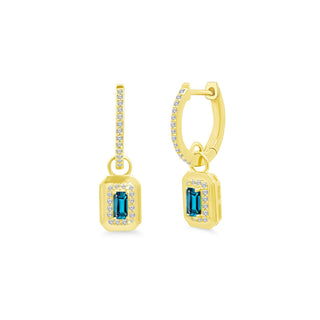 Bezel Halo Gemstone Huggies  Lindsey Leigh Jewelry.
