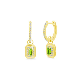 Bezel Halo Gemstone Huggies  Lindsey Leigh Jewelry.
