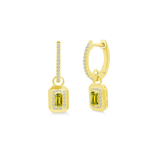 Bezel Halo Gemstone Huggies  Lindsey Leigh Jewelry.
