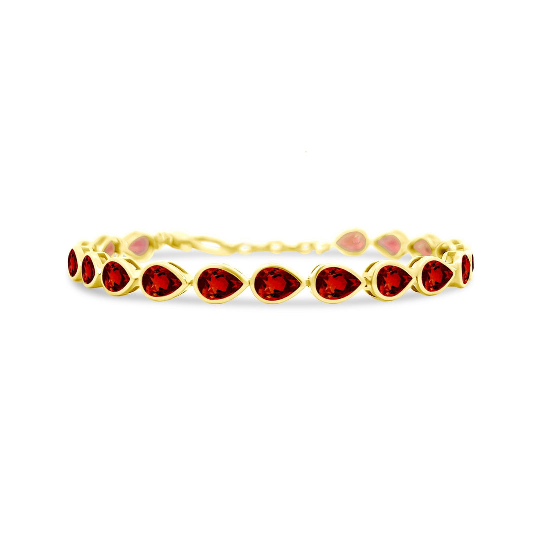 Bezel Set Chasing Pear Gemstone Tennis Bracelet - Lindsey Leigh Jewelry