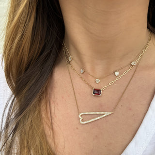 Bezel Set Gemstone Paper Clip Necklace  Lindsey Leigh Jewelry.
