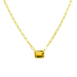 Bezel Set Gemstone Paper Clip Necklace  Lindsey Leigh Jewelry.
