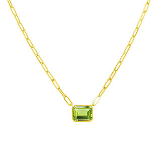 Bezel Set Gemstone Paper Clip Necklace  Lindsey Leigh Jewelry.

