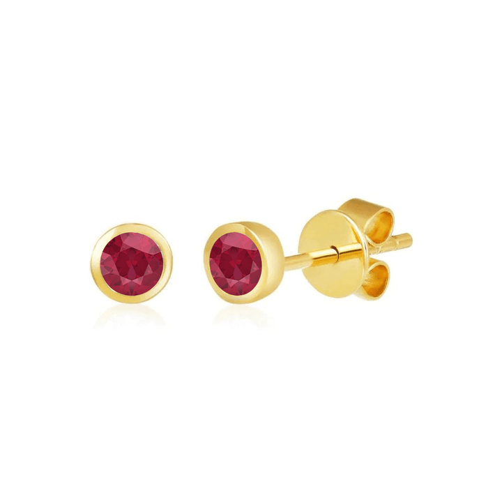 Bezel Set Gemstone Studs - Lindsey Leigh Jewelry