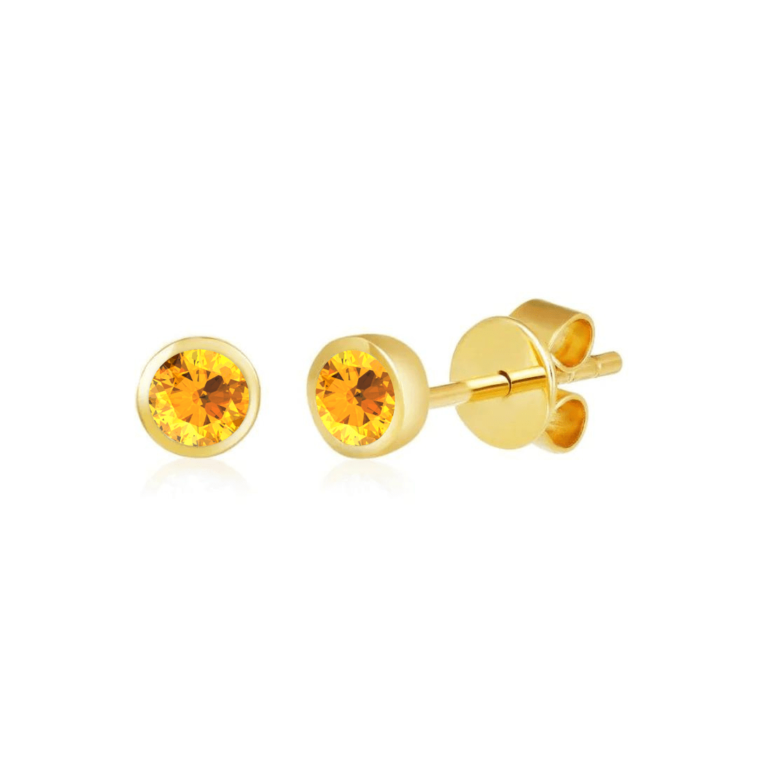 Bezel Set Gemstone Studs - Lindsey Leigh Jewelry