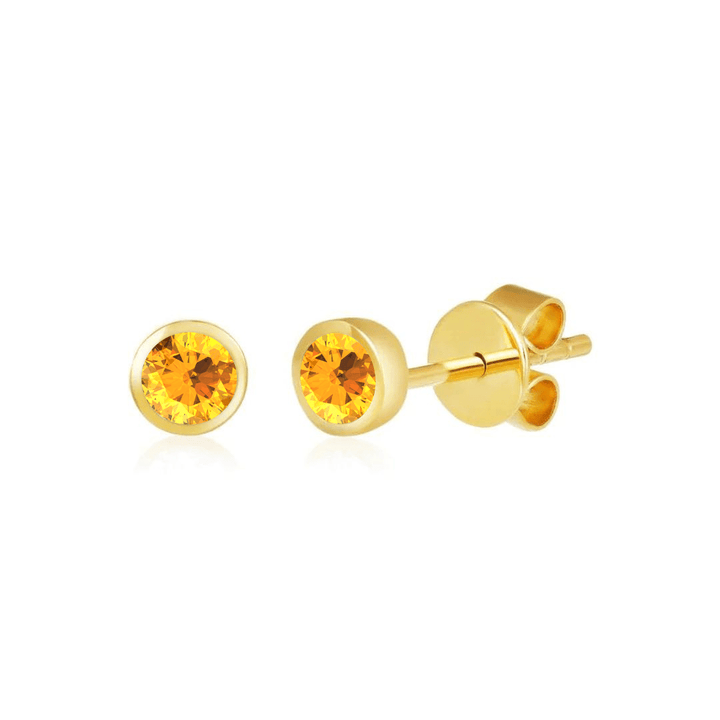 Bezel Set Gemstone Studs - Lindsey Leigh Jewelry