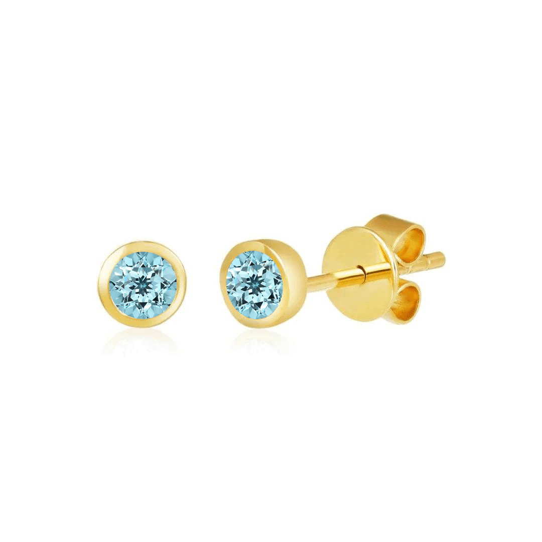 Bezel Set Gemstone Studs - Lindsey Leigh Jewelry