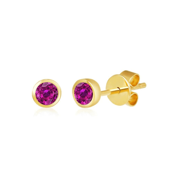 Bezel Set Gemstone Studs - Lindsey Leigh Jewelry