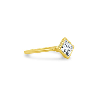Bezel Set Princess Cut Solitaire  Lindsey Leigh Jewelry.
