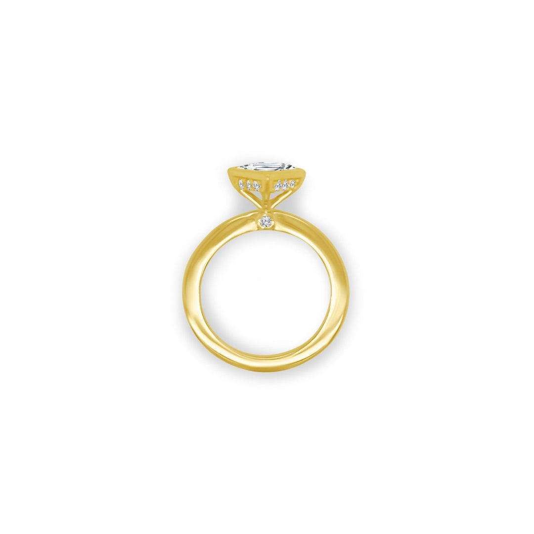 Bezel Set Princess Cut Solitaire - Lindsey Leigh Jewelry