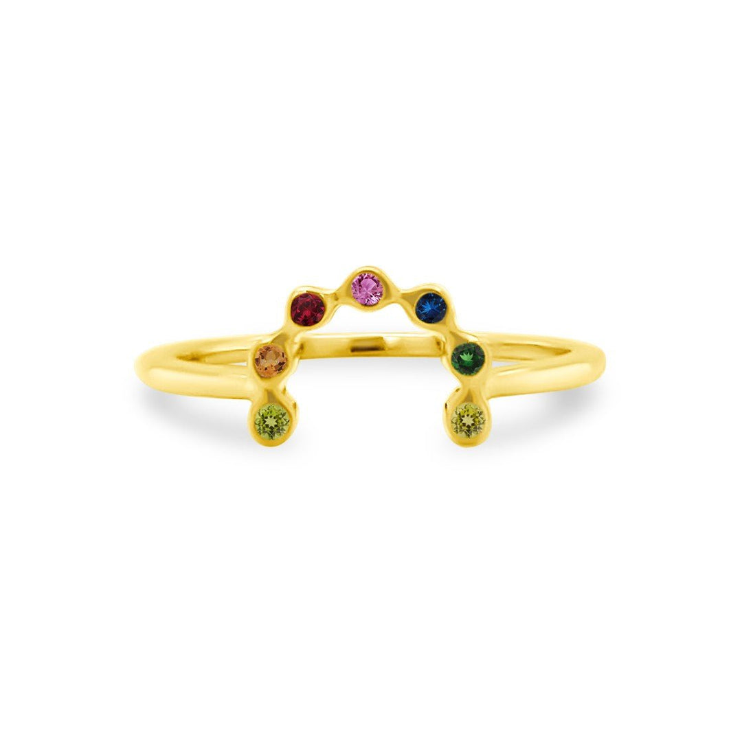 Bezel Set Rainbow Ring - Lindsey Leigh Jewelry