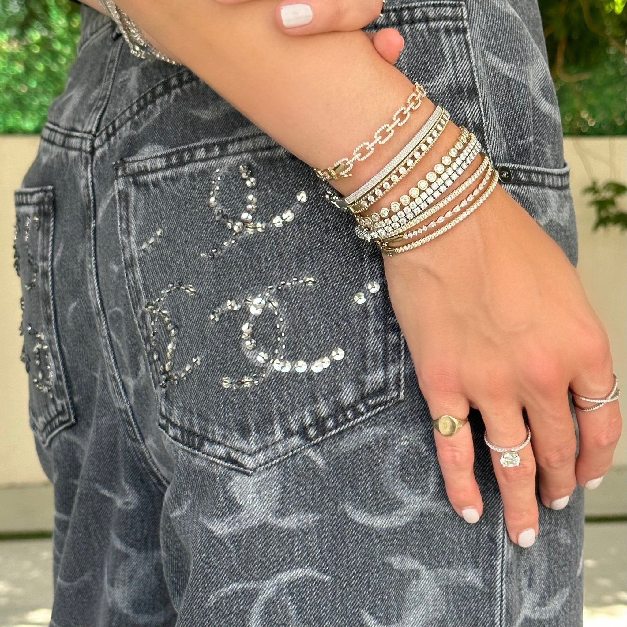 PROMO SET] Diana Champagne Diamond Bracelet Ring Set - ROSCE Jewelers