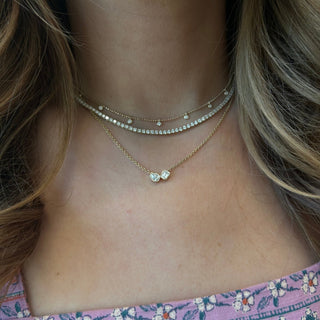 Bezel Set Toi Et Moi Necklace  Lindsey Leigh Jewelry.
