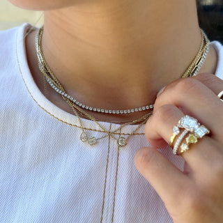 Bezel Set Toi Et Moi Necklace  Lindsey Leigh Jewelry.
