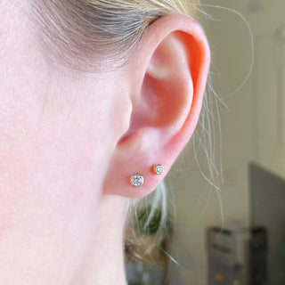 Bezel Studs  Lindsey Leigh Jewelry.
