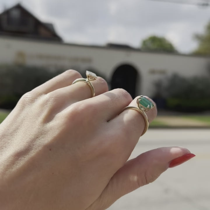 Bezel Set Princess Cut Solitaire  Lindsey Leigh Jewelry.