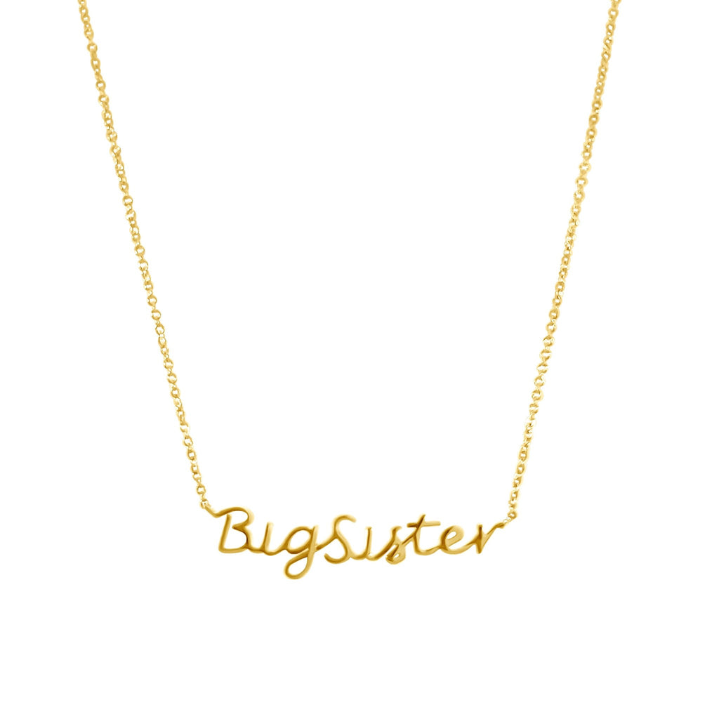 Hand Stamped Big Sis Little Sis Matching Necklaces