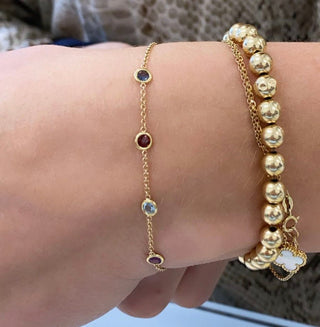 Birthstone Bezel Bracelet  Lindsey Leigh Jewelry.
