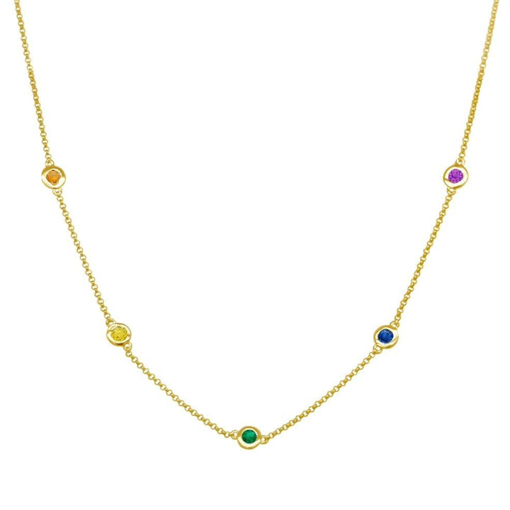 Birthstone Bezel Necklace - Lindsey Leigh Jewelry