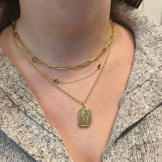 Birthstone Bezel Pear Necklace  Lindsey Leigh Jewelry.
