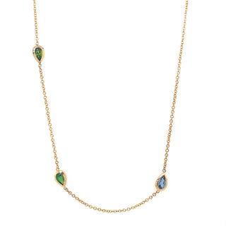 Birthstone Bezel Pear Necklace  Lindsey Leigh Jewelry.
