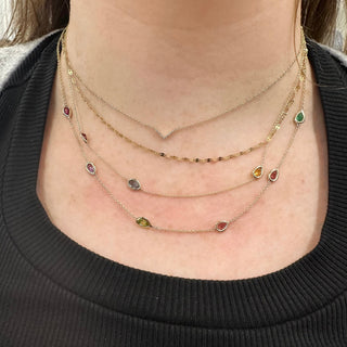 Birthstone Bezel Pear Necklace  Lindsey Leigh Jewelry.
