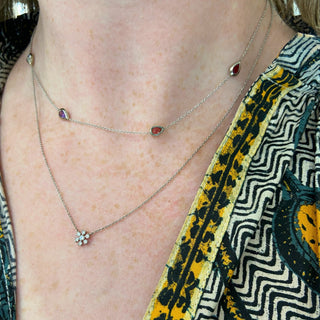 Birthstone Bezel Pear Necklace  Lindsey Leigh Jewelry.
